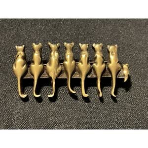 Museum Of Fine Arts Cats Backside Sitting On Long Bar 2in Gold Tone Brooch